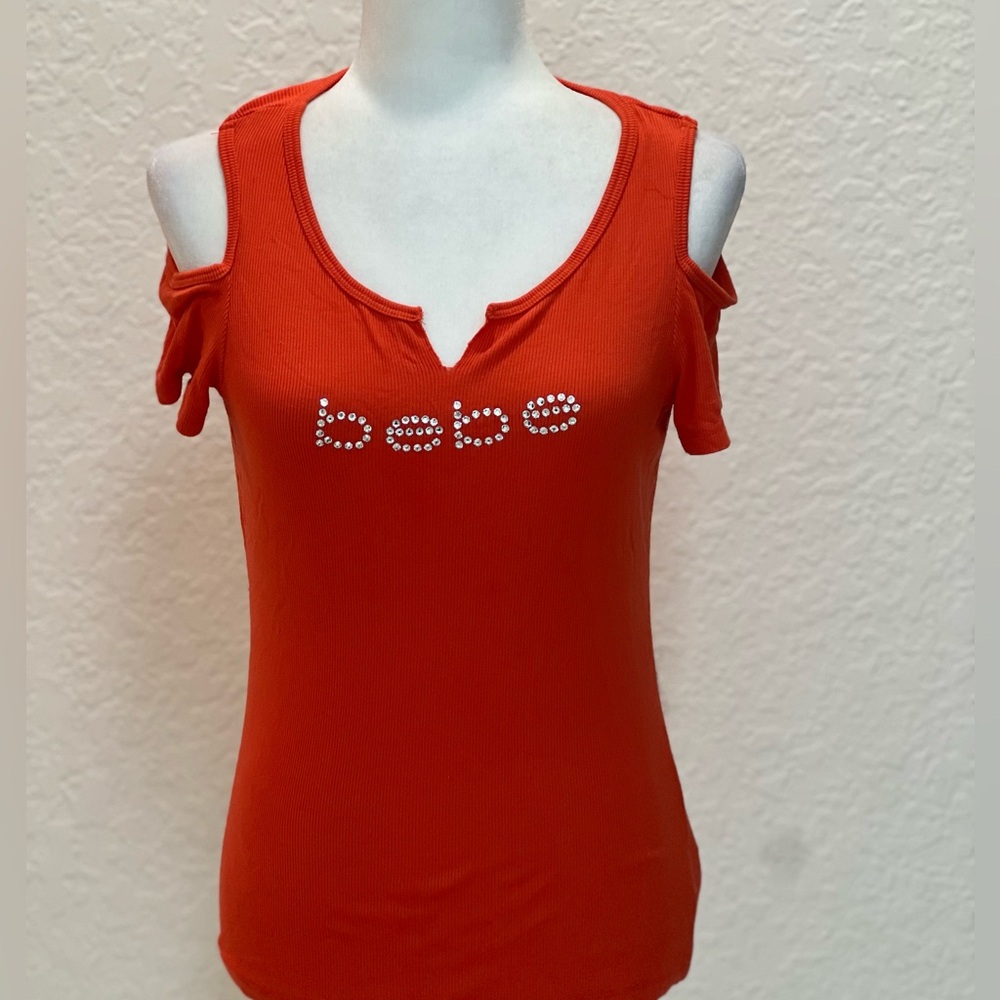 BEBE AUTHENTIC WOMEN'S CREW NECK SHORT SLEEVE T-SHIRT SIZE L